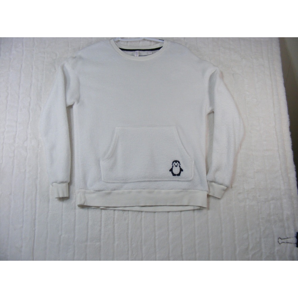 Joyspun Fleece Sweatshirt Girls Size M 8-10 White Excellent Penguin JS42521SB